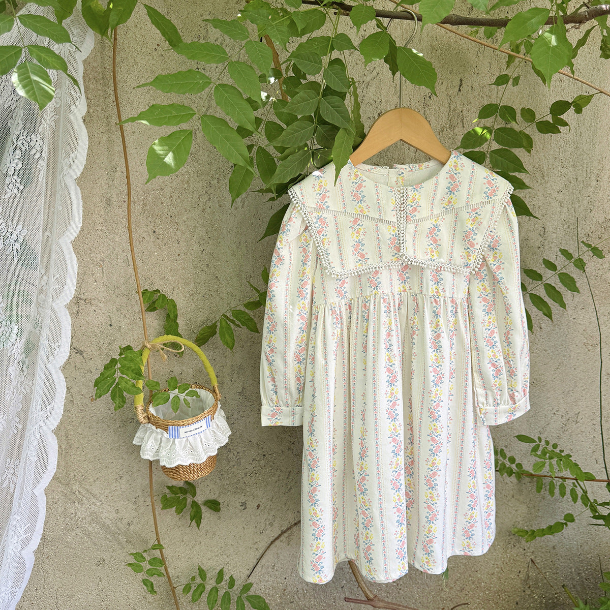 Arrival Autumn Girls Cute Flowers Pattern Long Sleeves Crew Neck Casual Loose Dress, MyKids-USA®, Baby & Toddler Dresses, MyKids-USA -  -  -  -  -  -  - 