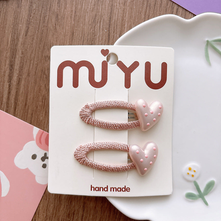 Collection of 2 Dots Decorated Hollow-out Hair Clips, MyKids-USA®, Hair Pins, Claws & Clips, MyKids-USA - Size/Age - Average Size (4-10Y) - Color - Light Pink -  -  - TR2601081442-B.