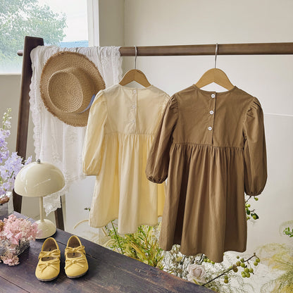 Baby Kids Girls Teddy Bear and Letters Pattern Long Sleeves Crew Neck Dress, MyKids-USA®, Baby & Toddler Dresses, MyKids-USA -  -  -  -  -  -  - 