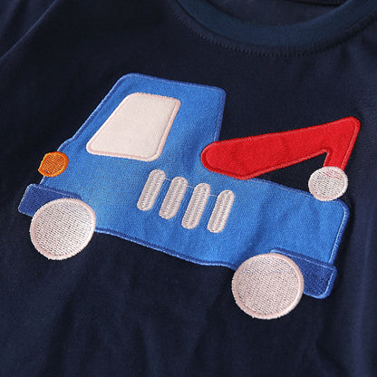 Spring and Autumn Boys Cartoon Pattern Long Sleeves Top and Plaid Pants Clothing Set, MyKids-USA®, Outfit Sets, MyKids-USA -  -  -  -  -  -  - 