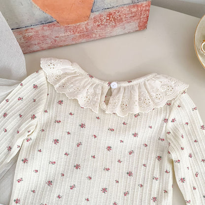 MyKids-USA® Arrival Autumn Baby Kids Girls Long Sleeves Floral Top and Pink Overalls