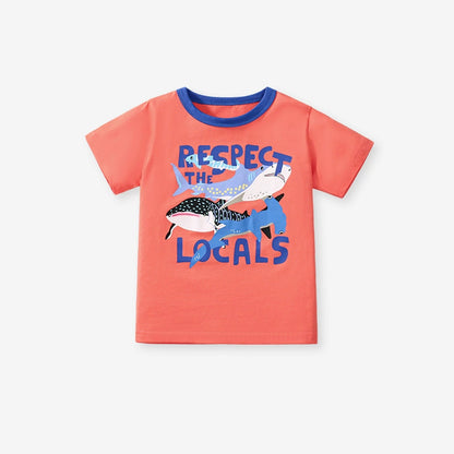 Kids’ Animals Cartoon Pattern Short Sleeves T-shirt in European and American Style for Summer, MyKids-USA®, Baby & Toddler Tops, MyKids-USA - Size/Age - 90 (12-24M) - Color - Colorful -  -  - TR2503032253-D