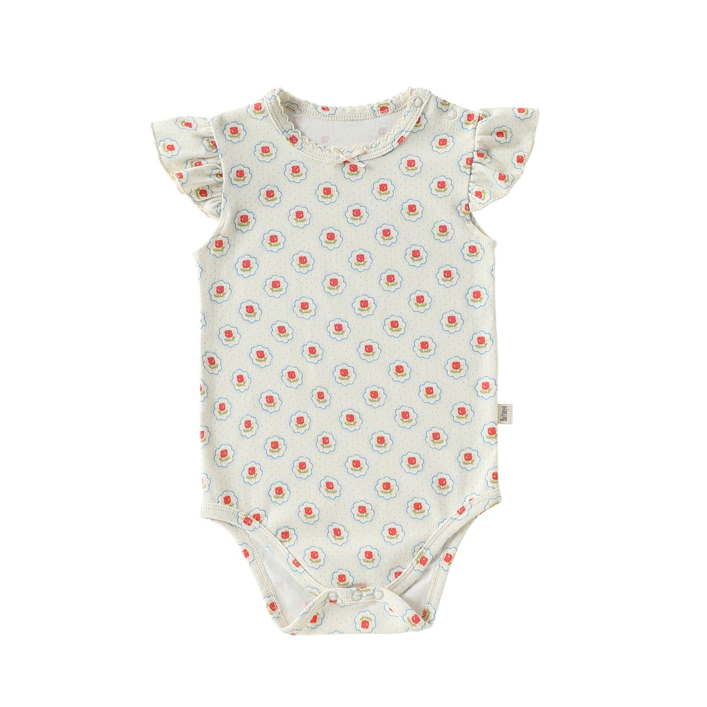 Summer Arrival Baby Unisex Sleeveless or Fly Sleeves Floral Bodysuits, MyKids-USA®, Bodysuits, MyKids-USA® - Size/Age - 66 (3-6M) - Color - Khaki -  -  - TR2604212307-E.
