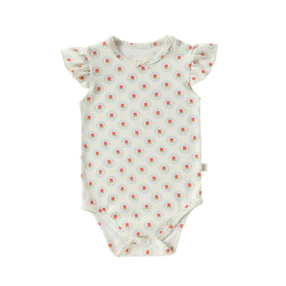 Summer Arrival Baby Unisex Sleeveless or Fly Sleeves Floral Bodysuits, MyKids-USA®, Bodysuits, MyKids-USA® - Size/Age - 66 (3-6M) - Color - Khaki -  -  - TR2604212307-E.