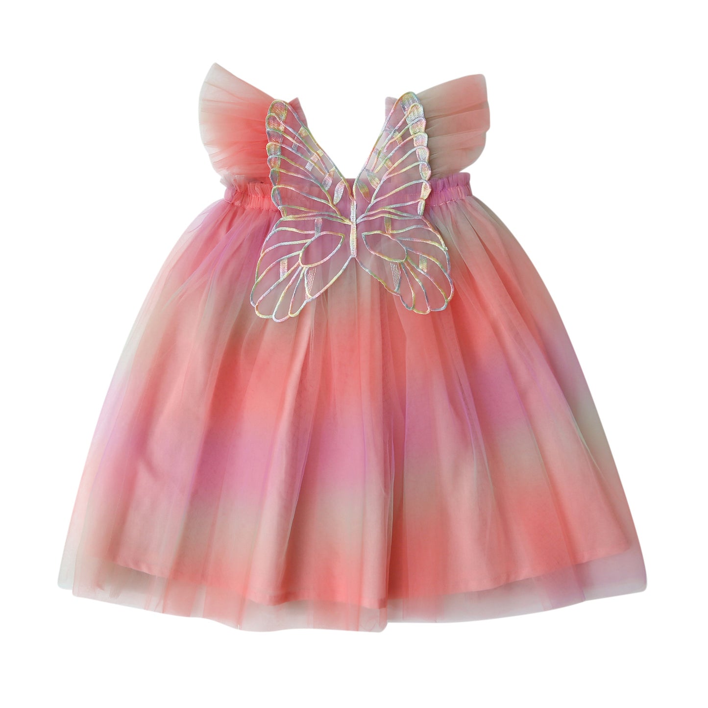 Summer Baby Kids Girls Fly Sleeves Butterfly Pattern Gradient Tulle Dress, MyKids-USA®, Baby & Children's Dresses, MyKids-USA - Size/Age - 80 (9-12M) - Color - Pink -  -  - TR2605152316-G.