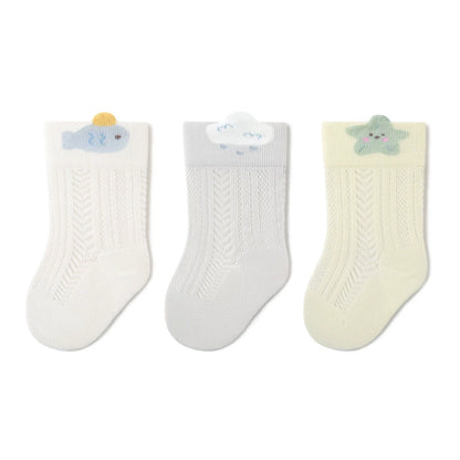 Summer and Spring Baby Boys and Girls Cute Animals Cartoon Pattern Socks 1 Lot=3-Pair Set, MyKids-USA®, Baby & Toddler Socks & Tights, MyKids-USA - Size/Age - XS (0-6M) - Color - Beige -  -  - TR2604242138-A.