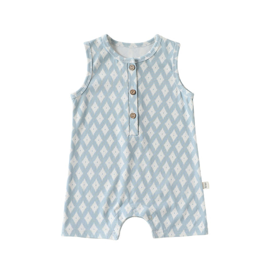Summer Arrival Baby Unisex Sleeveless Geometric Pattern Thin Rompers Bodysuits, MyKids-USA®, Baby & Children's One-Pieces, MyKids-USA - Size/Age - 66 (3-6M) - Color - Blue -  -  - TR2604232033-A.