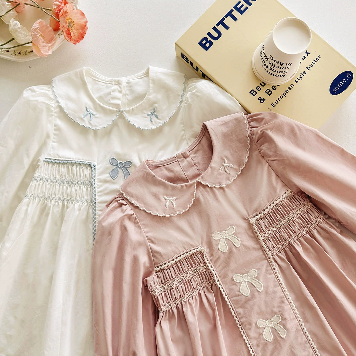 Arrival Autumn Girls Butterfly-bows Embroidery Pattern Long Sleeves Dress, MyKids-USA®, Baby & Toddler Dresses, MyKids-USA -  -  -  -  -  -  - 