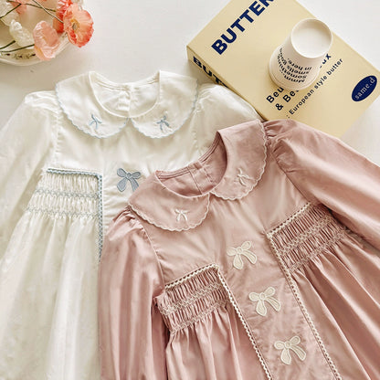 Arrival Autumn Girls Butterfly-bows Embroidery Pattern Long Sleeves Dress, MyKids-USA®, Baby & Toddler Dresses, MyKids-USA -  -  -  -  -  -  - 