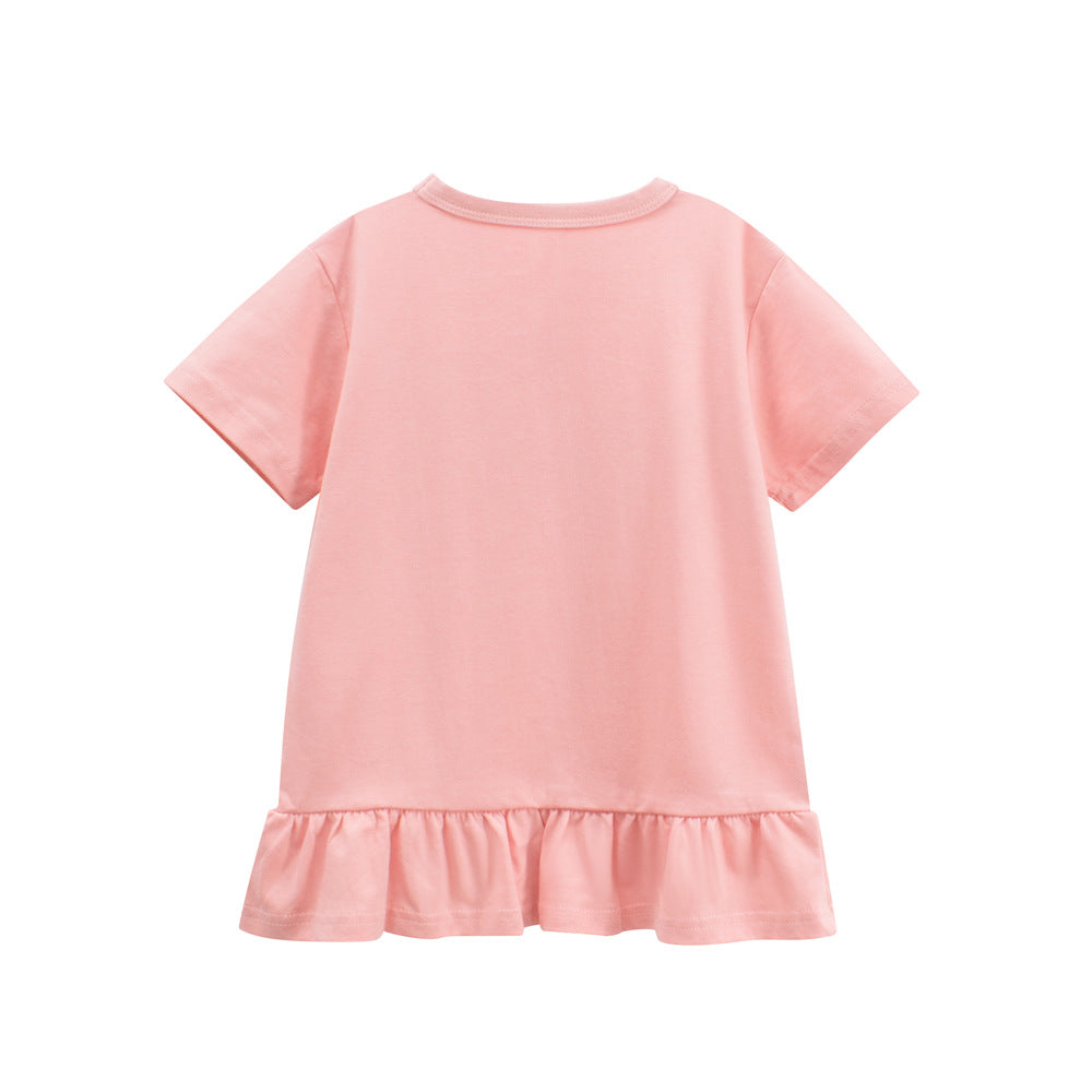 Summer Girls’ Animals Cartoon and Letters Pattern T-shirt in European and American Style, MyKids-USA®, T-Shirts, MyKids-USA -  -  -  -  -  -  - .
