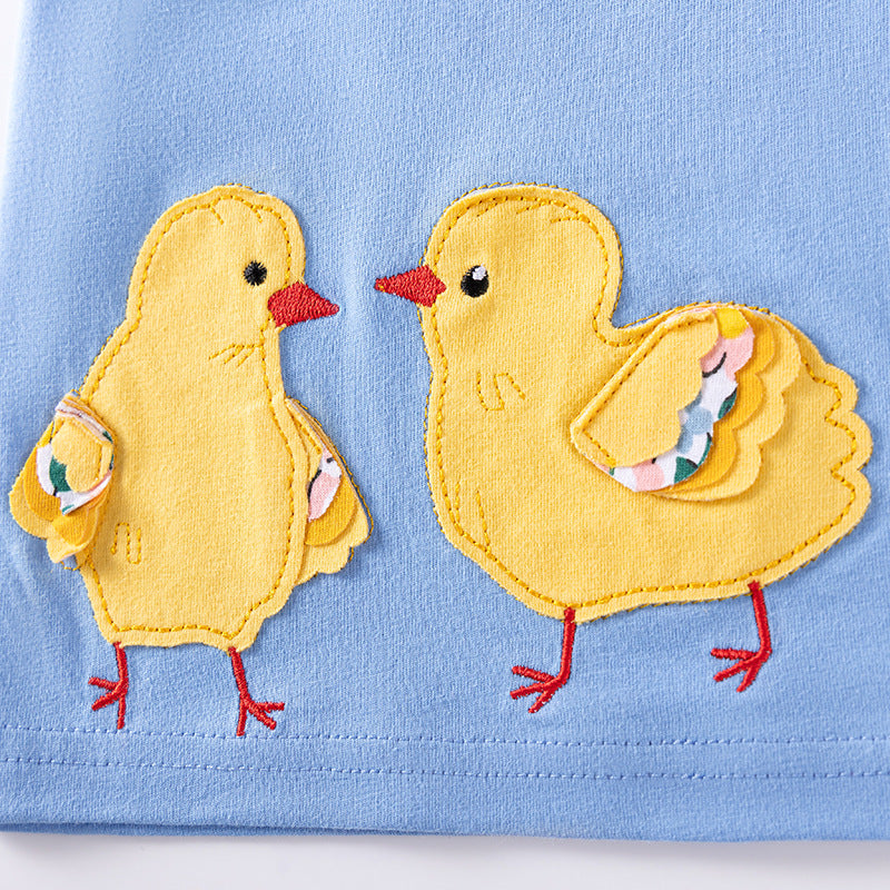 Autumn and Spring Arrival Animals Cartoon and Floral Pattern Long Sleeves Color Patchwork Dress for Stylish Girls, MyKids-USA®, Baby & Toddler Dresses, MyKids-USA -  -  -  -  -  -  - 