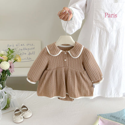 MyKids-USA® Autumn Arrival Baby Girls Long Sleeves Casual Knitted Bodysuit