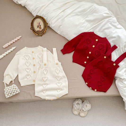 Arrival Autumn Baby Girls Geometric Hollow-out Pattern Long Sleeves Cardigan and Strap bodysuit – Knitted Clothing Set, MyKids-USA®, Baby & Toddler Outfits, MyKids-USA -  -  -  -  -  -  - .