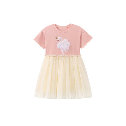 Summer Arrival Goose Animals Pattern Short Sleeves Tulle Patchwork Dress for Stylish Girls, MyKids-USA®, Baby & Toddler Dresses, MyKids-USA -  -  -  -  -  -  - .