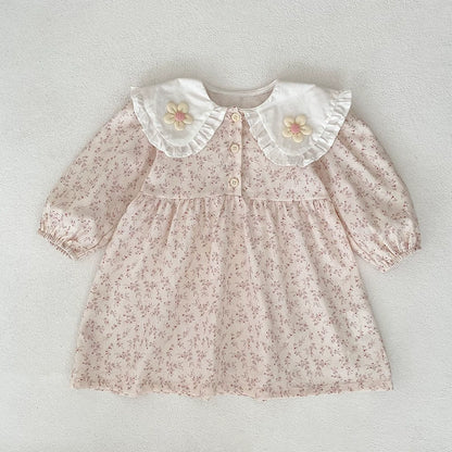 Autumn Baby Girls French Style Flowers Pattern Long-sleeved Onesies and Dress – Princess Sister Matching Set, MyKids-USA®, Baby & Toddler Outfits, MyKids-USA -  -  -  -  -  -  - 