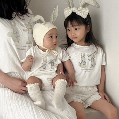 Summer Arrival Baby Short Sleeves Cartoon Bodysuit