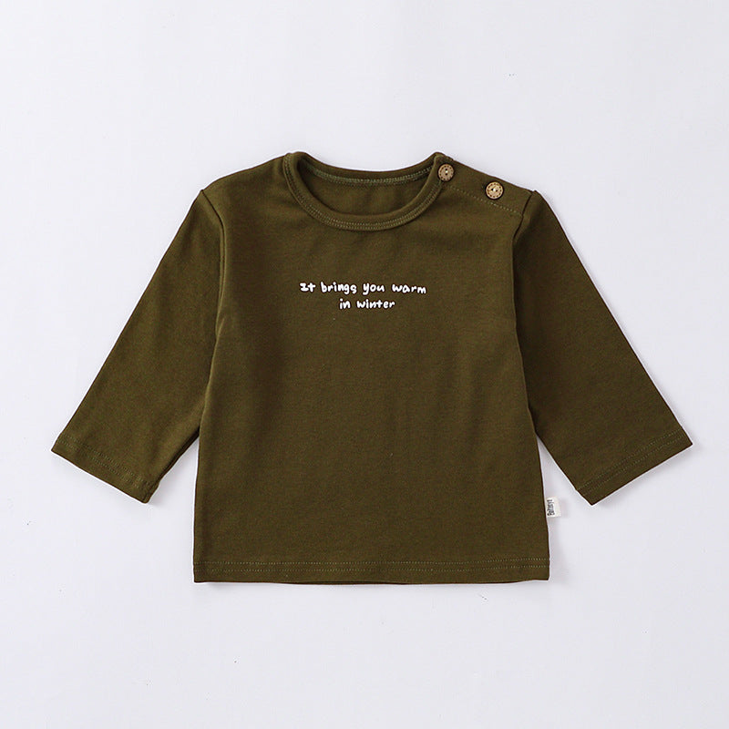 Baby Kids Unisex Print Crew Neck Long Sleeves Base Sweatshirt