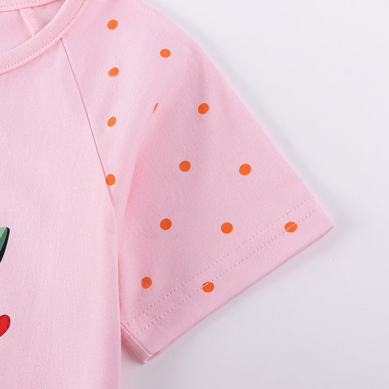 Summer Arrival Cherry and Letters Pattern Short Sleeves Dress for Stylish Girls, MyKids-USA®, Baby & Toddler Dresses, MyKids-USA -  -  -  -  -  -  - .