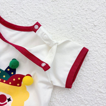 Summer Arrival Baby Unisex Joker Cartoon Pattern Short Sleeves Crew Neck Rompers with Hat, MyKids-USA®, Baby One-Pieces, MyKids-USA -  -  -  -  -  -  - 