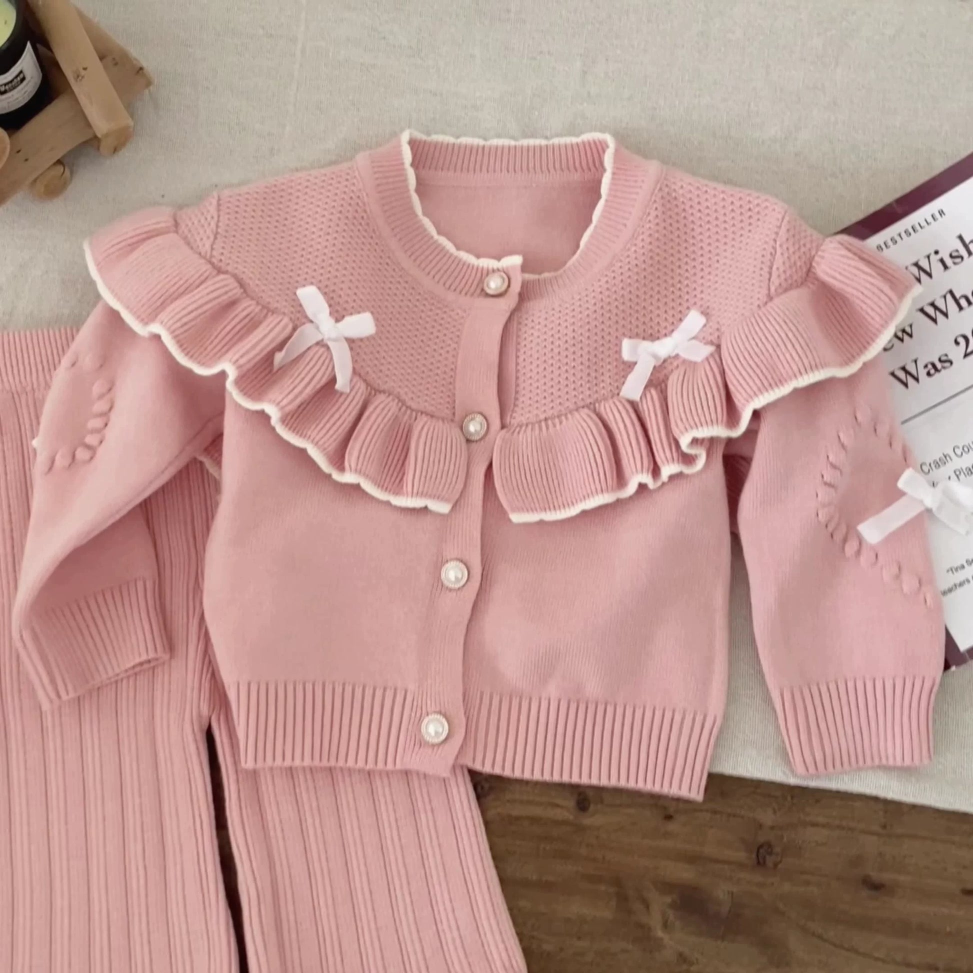 Winter and Autumn Baby Kids Girls Long Sleeves Knitted Cardigan and Flared Pants Knitted Clothing Set, MyKids-USA®, Baby & Toddler Outfits, MyKids-USA -  -  -  -  -  -  - 