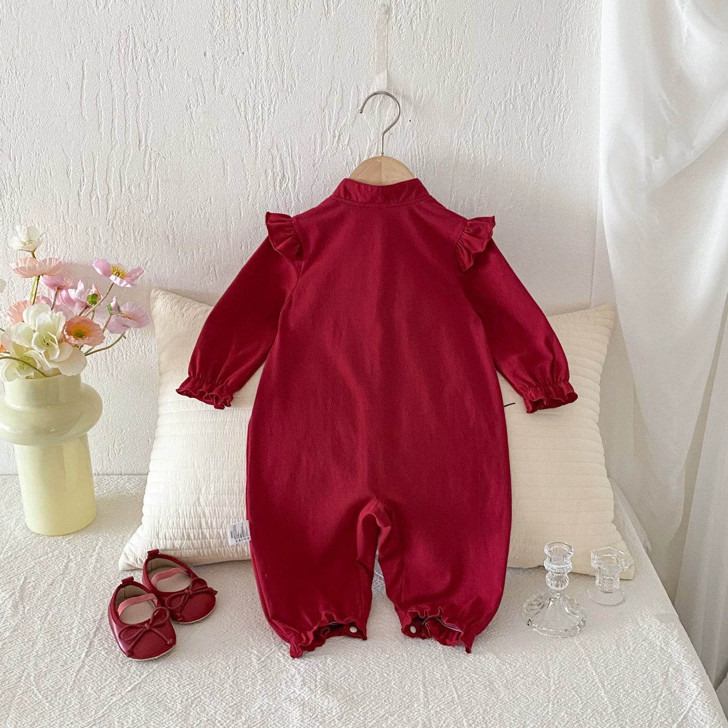 Autumn Arrival Baby Girls Long Sleeves Flowers Embroidered Pattern Single Breasted Rompers, MyKids-USA®, Baby One-Pieces, MyKids-USA -  -  -  -  -  -  - 