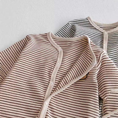 Autumn Arrival Baby Unisex Long Sleeves Striped Pattern Single Breasted Rompers, MyKids-USA®, Baby One-Pieces, MyKids-USA -  -  -  -  -  -  - 