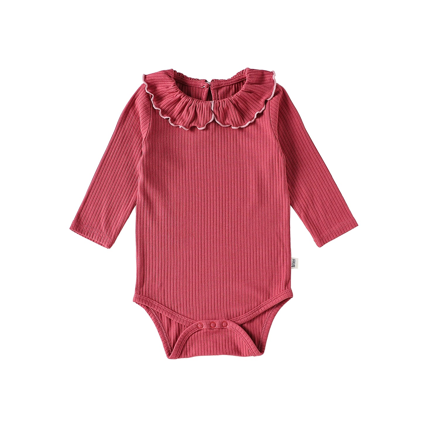 Spring Arrival Baby Girls Long Sleeves Solid Color Bodysuit with Collar, MyKids-USA®, Bodysuits, MyKids-USA - Size/Age - 66 (3-6M) - Color - Red -  -  - TR2603082356-C.