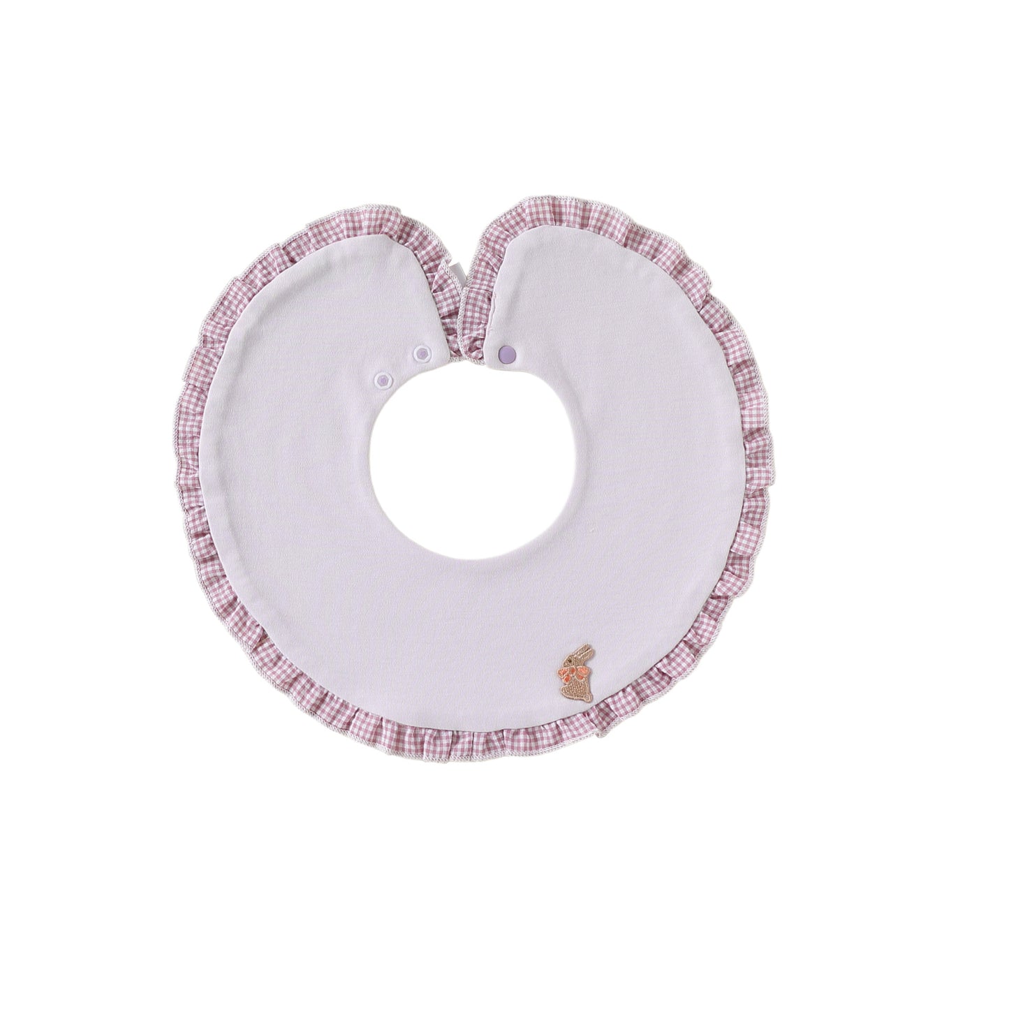 Adorable Ruffle Plaid Pattern Snap-on Bib, MyKids-USA®, Bibs, MyKids-USA - Size/Age - S (0-3Y) - Color - Purple -  -  - TR2605032228-E.