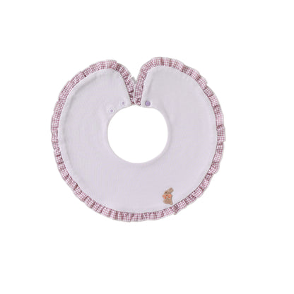 Adorable Ruffle Plaid Pattern Snap-on Bib, MyKids-USA®, Bibs, MyKids-USA - Size/Age - S (0-3Y) - Color - Purple -  -  - TR2605032228-E.