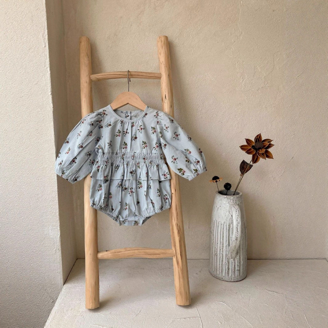 MyKids-USA® Autumn Arrival Flowers Printed Baby Kids Girls Princess Long Sleeves Bodysuit