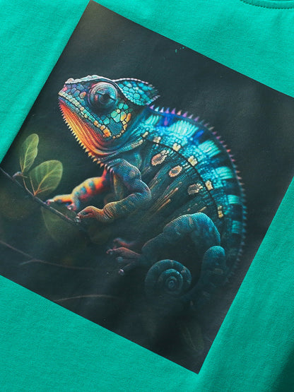 Boys’ Chameleon Print T-Shirt In European And American Style For Summer