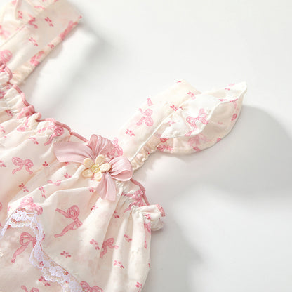 Summer Arrival Baby Girls Cute Butterfly-bow Pattern Sleeveless Strap Onesies, MyKids-USA®, Baby One-Pieces, MyKids-USA -  -  -  -  -  -  - 