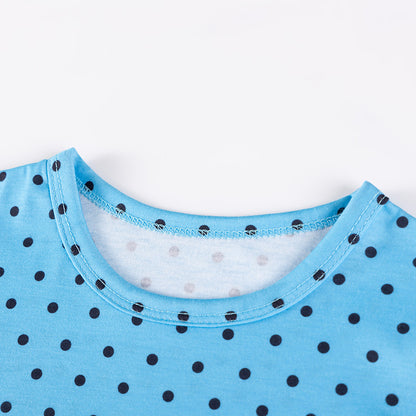 Summer Arrival Cartoon Cat and Dots Pattern Short Sleeves Dress for Stylish Girls, MyKids-USA®, Baby & Toddler Dresses, MyKids-USA -  -  -  -  -  -  - 