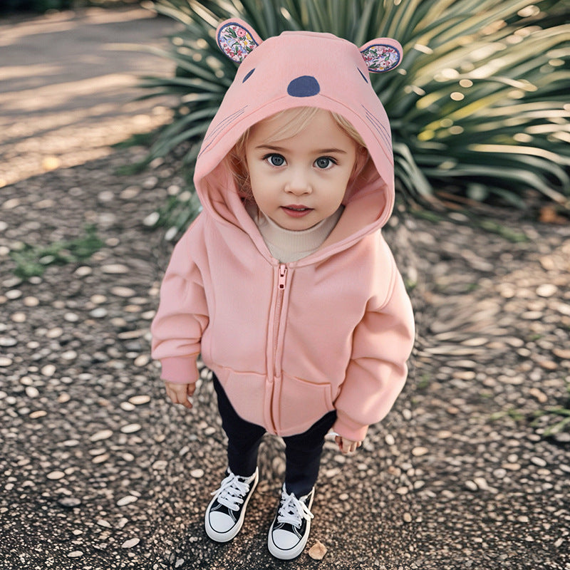 Winter and Autumn Girls Animals Cartoon Pattern Long Sleeves Zip-up Hooded Coat, MyKids-USA®, Baby & Toddler Coats & Jackets, MyKids-USA -  -  -  -  -  -  - 