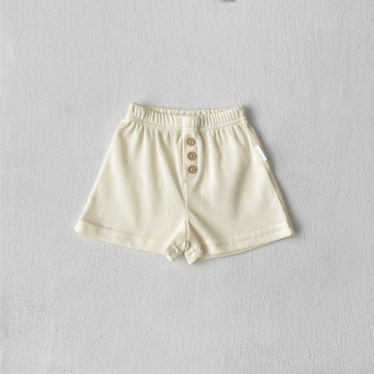 Summer Arrival Baby Kids Casual Style Solid Color Waffle Grid Shorts