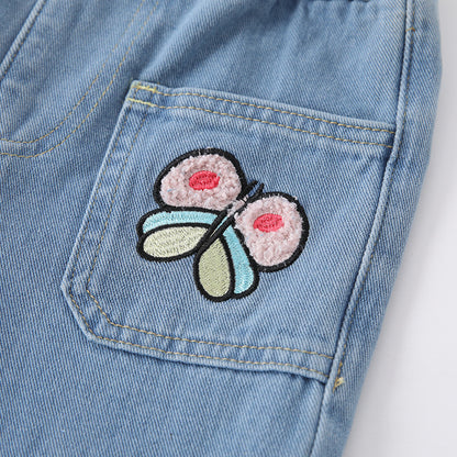 Arrival Autumn Baby Kids Girls Flowers Pattern Denim Pants, MyKids-USA®, Jeans, MyKids-USA -  -  -  -  -  -  - 