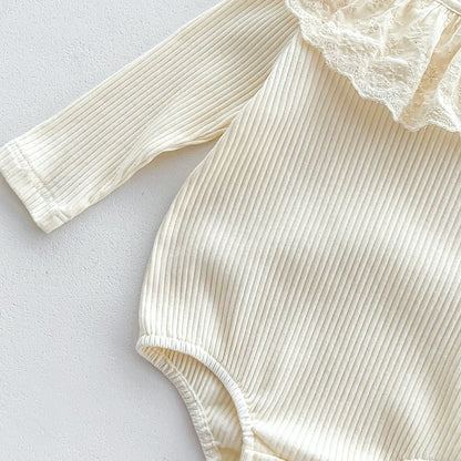 Spring and Autumn Arrival Baby Girls Long Sleeves Floral Embroidery Pattern Collar Base Layer Onesie, MyKids-USA®, Baby One-Pieces, MyKids-USA -  -  -  -  -  -  - 