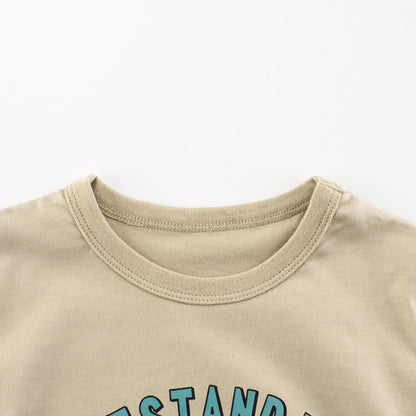 Summer Boys’ Teddy Bear Cartoon and Letters Pattern T-shirt in European and American Style, MyKids-USA®, Baby & Toddler Tops, MyKids-USA -  -  -  -  -  -  - 