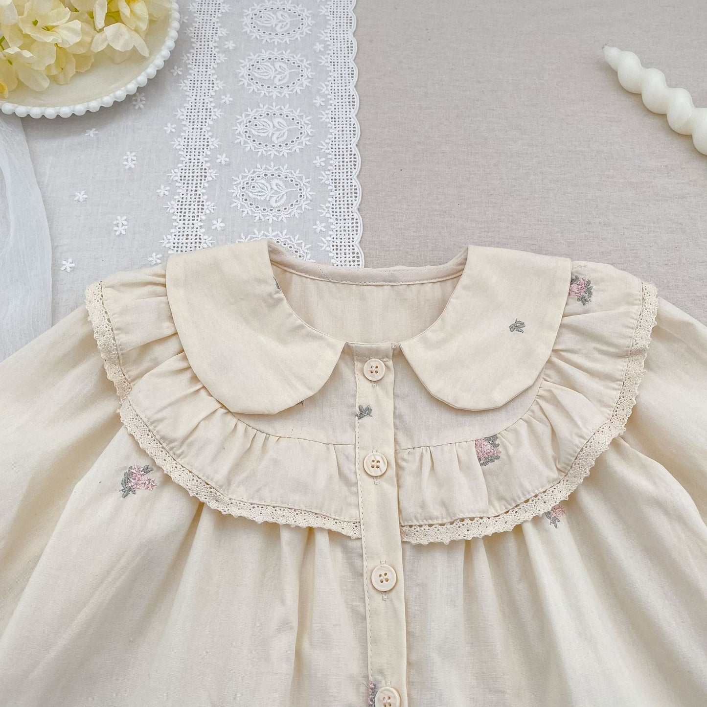 MyKids-USA® Arrival Autumn Baby Kids Girls Long Sleeves Flowers Embroidered Shirt