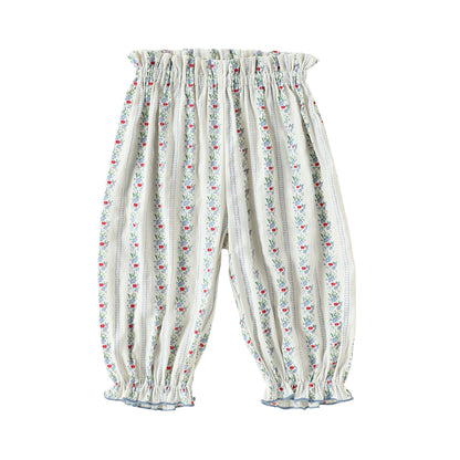 Arrival Baby Kids Girls Casual Flowers Pattern Pants, MyKids-USA®, Trousers, MyKids-USA - Size/Age - 73 (6-9M) - Color - Blue -  -  - TR2605132348-B.