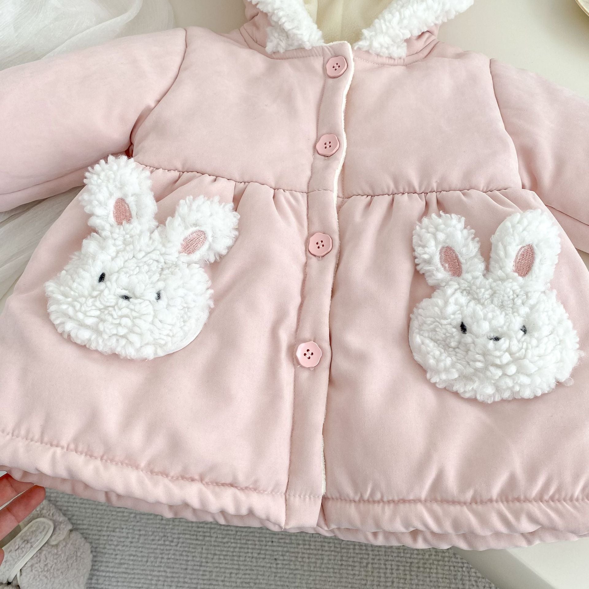 Winter Arrival Baby Kids Girls Rabbits Pattern Long Sleeves Fleece-Lined Coat, MyKids-USA®, Baby & Toddler Coats & Jackets, MyKids-USA -  -  -  -  -  -  - 