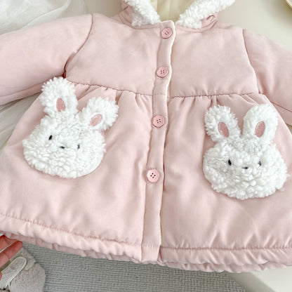 Winter Arrival Baby Kids Girls Rabbits Pattern Long Sleeves Fleece-Lined Coat, MyKids-USA®, Baby & Toddler Coats & Jackets, MyKids-USA -  -  -  -  -  -  - 