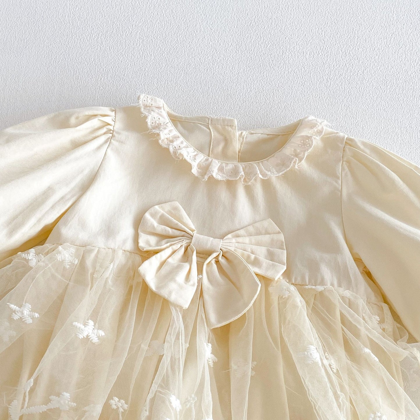 MyKids-USA® Autumn Arrival Baby Girls Long Sleeves Cute Lace Embroidered Pattern Bodysuit Dress