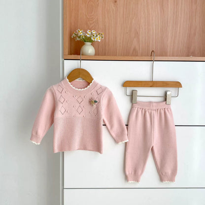 Arrival Autumn Baby Girls Long Sleeves Geometric Pattern Knitted Top Sweater and Long Trousers Clothing Set, MyKids-USA®, Baby & Toddler Outfits, MyKids-USA -  -  -  -  -  -  - 
