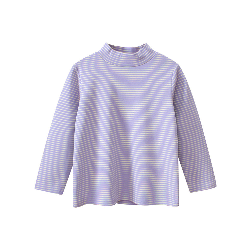 Autumn Baby Kids Girls Striped Long Sleeves Turtle Neck Top Pullover, MyKids-USA®, Baby & Toddler Outerwear, MyKids-USA - Size/Age - 90 (12-24M) - Color - Purple -  -  - TR2410302355-B