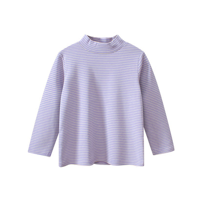 Autumn Baby Kids Girls Striped Long Sleeves Turtle Neck Top Pullover, MyKids-USA®, Baby & Toddler Outerwear, MyKids-USA - Size/Age - 90 (12-24M) - Color - Purple -  -  - TR2410302355-B