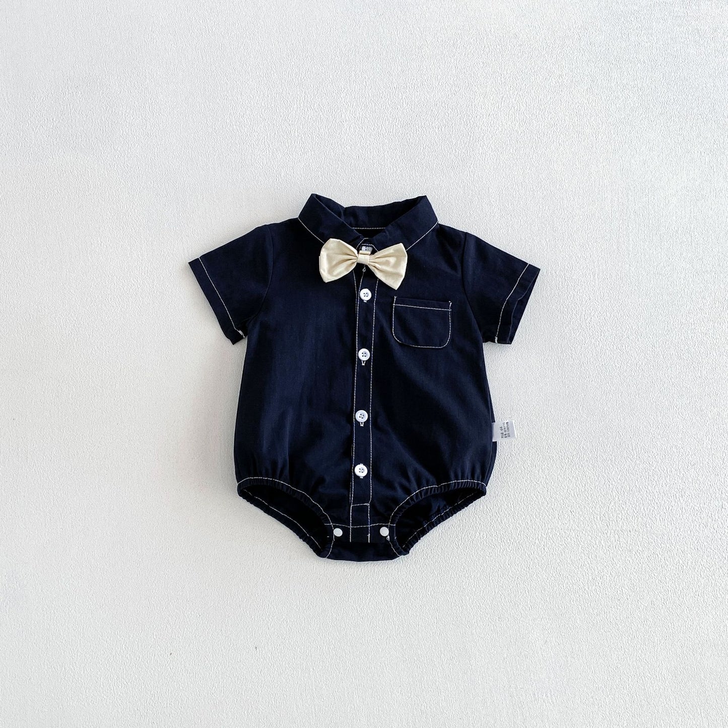 Summer Arrival Baby Boys Short Sleeves Gentle Bodysuits, MyKids-USA®, Bodysuits, MyKids-USA - Size/Age - 66 (3-6M) - Color - Navy Blue (Dark Blue) -  -  - TR2605242357-C.