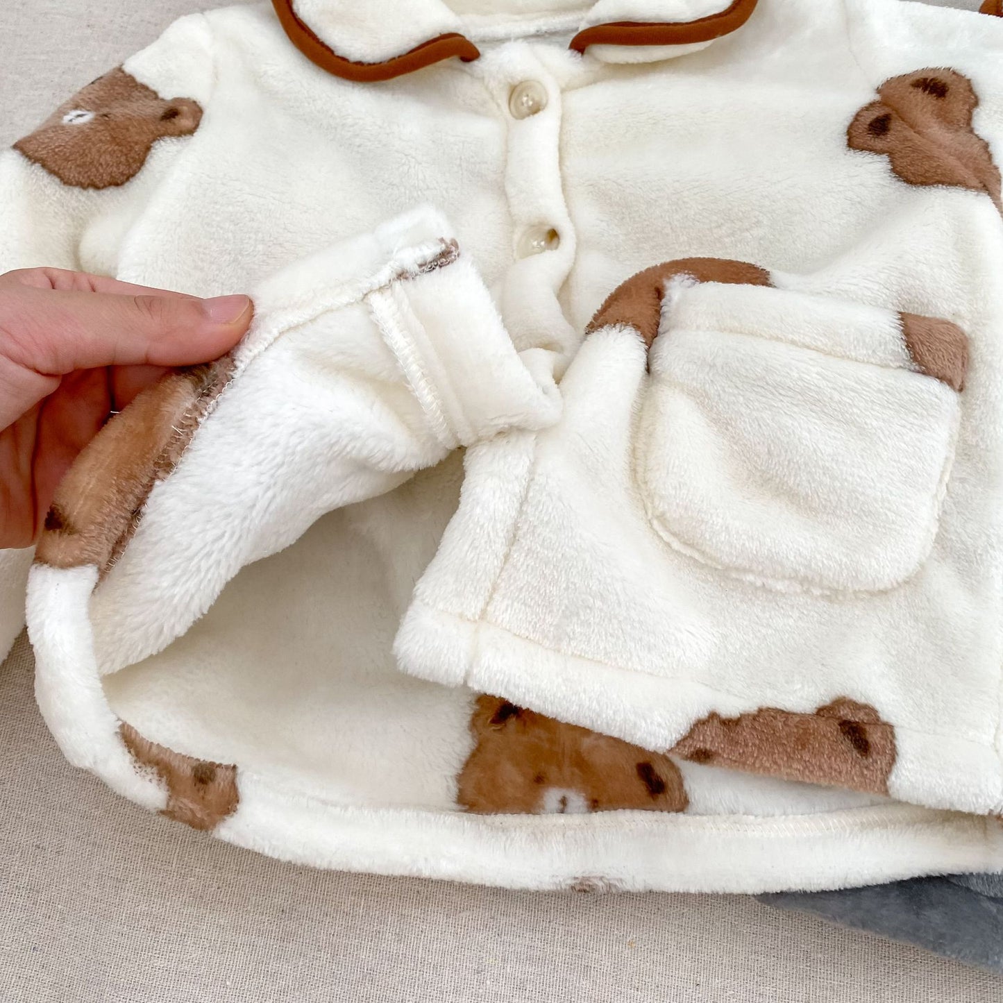 Winter Baby Kids Boys Long Sleeves Cute Teddy Bear Pattern Top and Pants Fluffy Warm Pajamas Clothing Set, MyKids-USA®, Baby & Toddler Sleepwear, MyKids-USA -  -  -  -  -  -  - 