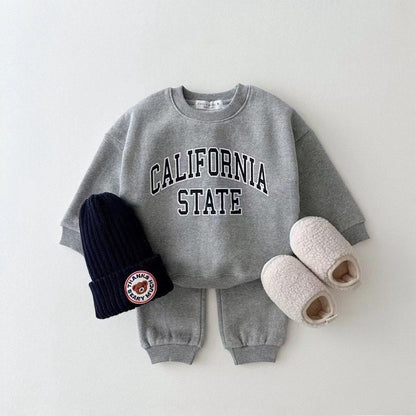 Winter and Autumn Kids Unisex Casual Letters Pattern Long Sleeves Top Pullover and Pants Clothing Set, MyKids-USA®, Baby & Toddler Outfits, MyKids-USA - Size/Age - 66 (3-6M) - Color - Grey -  -  - TR2411172333-A