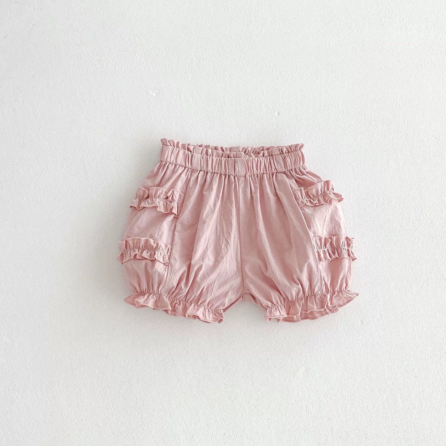 Summer Arrival Kids Girls Cotton Casual Style Ruffle Design Shorts, MyKids-USA®, Shorts, MyKids-USA - Size/Age - 73 (6-9M) - Color - Pink -  -  - TR2505292211-B